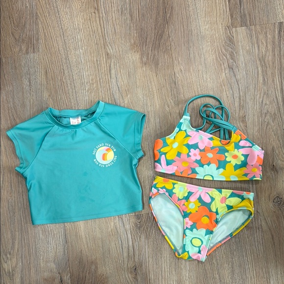 Kids Swim Set with Floral Design by Cat and Jack - Picture 1 of 3